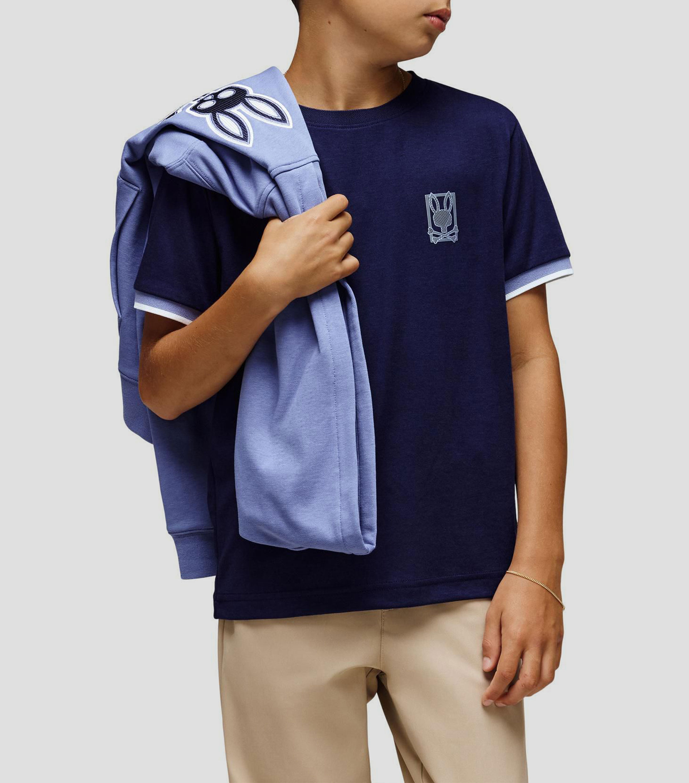 Playera de cuello redondo con manga corta estampada Niño